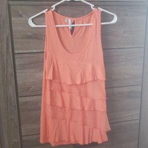 Coral Top w Ruffles 🔥 All $10 items 2/$15